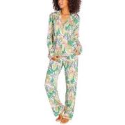 PJ Salvage Playful Prints Pyjama Grön blommig Large Dam