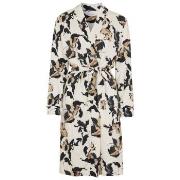 Damella Greymelange Flower Wrap Around Robe Creme XX-Large Dam