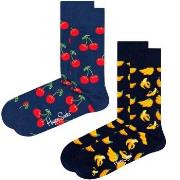 Happy socks Strumpor 2P Classic Cherry Socks Blå bomull Strl 36/40