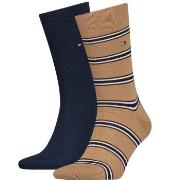 Tommy Hilfiger Strumpor 2P Men Tommy Stripe OC Sock Blå/Brun Strl 43/4...