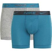 Nike Kalsonger 2P Dri-Fit ReLuxe Boxer Brief Grå/Blå Large Herr