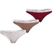 Tommy Hilfiger Trosor 3P Recycled Essentials Thong Natur/Röd Medium Da...