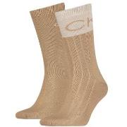 Calvin Klein Strumpor 2P Colorblock Rib Socks Beige One Size Herr