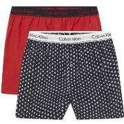 Calvin Klein Kalsonger 2P Holiday Woven Boxers Röd/svart polyamid Larg...