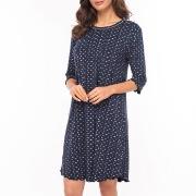 Lady Avenue Bamboo Three Quarter Sleeve Nightdress Marin mönstrad Bamb...