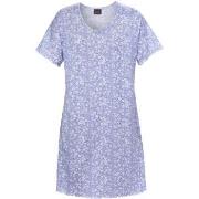 Trofe Sweet Flower Woman Dress Blå Mönstrad bomull Small Dam