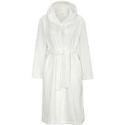 Damella Jaquard Fleece Hoodie Robe Vit polyester Large Dam