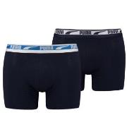 Puma Kalsonger 2P Men Multi Logo Boxer Svart/Blå bomull Medium Herr