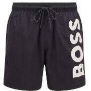 BOSS Badbyxor Swimshorts Octopus Svart polyamid Small Herr