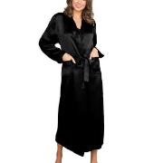 Lady Avenue Pure Silk Long Robe Svart silke Medium Dam