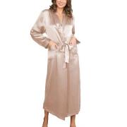 Lady Avenue Pure Silk Long Robe Pärlvit silke Large Dam