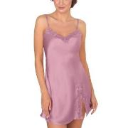 Lady Avenue Pure Silk Slip With Lace Rosa silke Small Dam