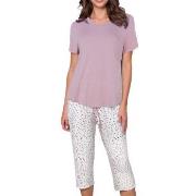 Lady Avenue Shortsleeve PJ With Pirate Pants Lavendel Bambu Medium Dam