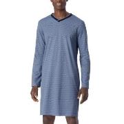 Schiesser Fine Interlock Long Sleeve Nightgown Blå Mönstrad bomull 56 ...