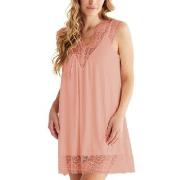 Damella Viscose Plain Sleeveless Nightdress Rosa viskos Small Dam