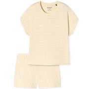 Schiesser Just Stripes Short Pyjamas Vanilj bomull 40 Dam