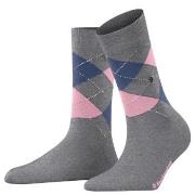 Burlington Strumpor Covent Garden Mercerised Cotton Sock Grå/Rosa Strl...