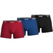 BOSS Kalsonger 3P Cotton Stretch Boxer Brief Long Svart/Blå bomull Med...