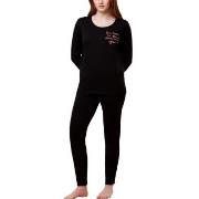 Triumph PK 03 Long Sleeve Pyjama Set Svart bomull 46 Dam