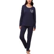 Triumph PK 03 Long Sleeve Pyjama Set Marin bomull 40 Dam