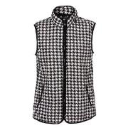 Trofe Houndstooth Vest Svart polyester Large Dam