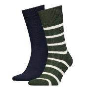 Tommy Hilfiger Strumpor 2P Men Neppy Stripe Sock Blå/Grön Strl 43/46 H...