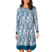 Lady Avenue Bamboo Longsleeve Nightdress Blå Mönstrad Bambu 3XL Dam