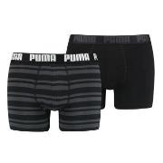 Puma Kalsonger 2P Heritage Stripe Boxer Svart randig bomull Large Herr