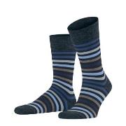 Falke Strumpor Stripe Socks Marin/Blå Strl 39/42 Herr