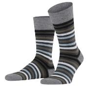 Falke Strumpor Stripe Socks Svart/Grå Strl 43/46 Herr