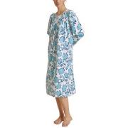 Calida Soft Cotton Nightshirt 33000 Vit/Blå bomull X-Small Dam