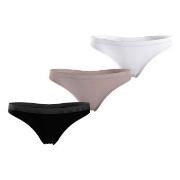 Tommy Hilfiger Trosor 3P Everyday Luxe Thong Svart/Vit Medium Dam