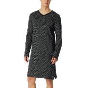 Schiesser Fine Interlock Men Longsleeve Nightdress Mörkblå bomull 50 H...