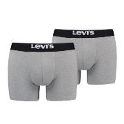 Levis Kalsonger 2P Men Solid Basic Boxer Brief Grå bomull Small Herr