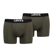 Levis Kalsonger 2P Men Solid Basic Boxer Brief Khaki bomull Small Herr