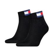 Tommy Men Uni Flag Quarter Sock Strumpor 2P Svart Strl 39/42