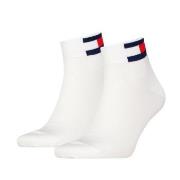 Tommy Men Uni Flag Quarter Sock Strumpor 2P Vit Strl 39/42