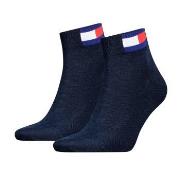 Tommy Men Uni Flag Quarter Sock Strumpor 2P Marin Strl 39/42 Herr