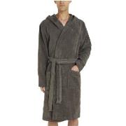 Tommy Hilfiger Cotton Hooded Bathrobe Grå bomull X-Large Herr