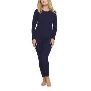 Damella Bamboo Plain Long Pyjamas Set Marin Bambu Small Dam