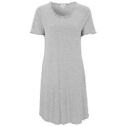 Damella Bamboo Plain Short Sleeve Nightdress Ljusgrå Bambu Large Dam