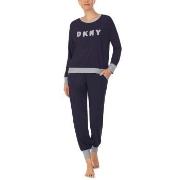 DKNY New Signature Long Sleeve Top and Jogger PJ Marin Large Dam