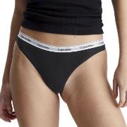 Calvin Klein Trosor 3P Modern Logo Thongs Svart bomull Large Dam