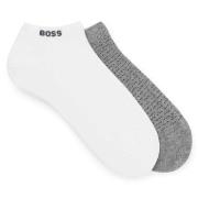 BOSS Strumpor 2P Minipatetrn CC Ankle Socks Vit/Grå Strl 39/42 Herr