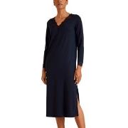 Calida Elegant Dreams Long Nightdress Mörkblå modal X-Small Dam