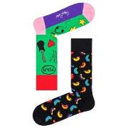 Happy socks Strumpor 2P Rock Your Socks Friend Sock Svart/Grön bomull ...