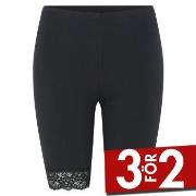 Decoy Mid-length Capri Leggings With Lace Svart ekologisk bomull Small...