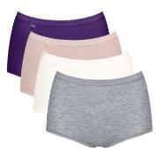 Sloggi Trosor 4P Basic Plus Maxi Panty Rosa/Lila bomull 44 Dam