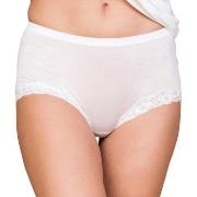 Lady Avenue Trosor Silk Jersey Panty With Lace Benvit silke Small Dam