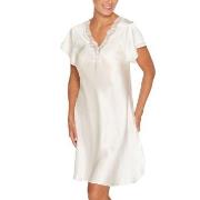 Lady Avenue Pure Silk Nightgown With Lace Benvit silke Medium Dam